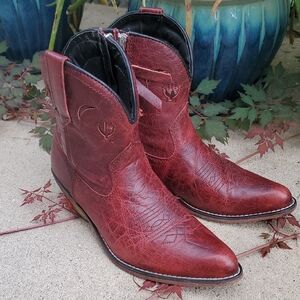 Dingo Men's Burgundy Leather Cowboy Boots
